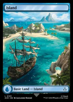 1x - ISLAND - #103 - Full Art - Universes Beyond: Assassin's Creed - NM MTG - Image 1