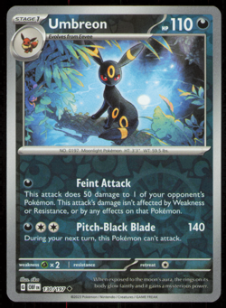 Pokemon - Umbreon 130/197 - Obsidian Flames - Reverse Holo - NM/M - Image 1
