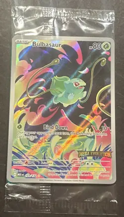 2025 POKEMON MEGA EVOLUTION BULBASAUR ILLUSTRATION RARE PROMO! - Image 1