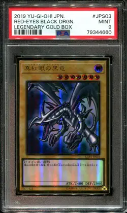 YUGIOH - PSA 9 - RED EYES BLACK DRAGON - LGB1-JPS03 - GOLD BOX JAPANESE HOLO - Image 1