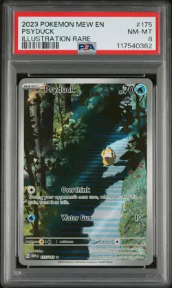 2023 POKEMON MEW EN-151 ILLUSTRATION RARE #175 PSYDUCK PSA 8 - Image 1