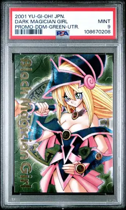 Dark Magician Girl PSA 9 2001 Dungeon Dice Monsters Green Ultimate Rare Yugioh - Image 1