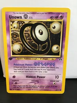 Unown O 69/75 Pokemon Neo Discovery 1st Edition Common - Image 1