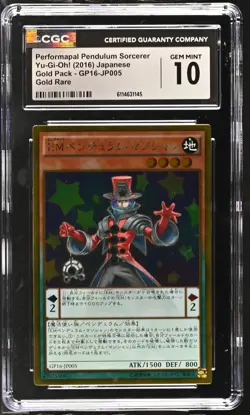 Performapal Pendulum Sorcerer GP16-JP005 CGC 10 2016 Gold Pack Yugioh! Japanese - Image 1