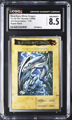 Blue-eyes White Dragon 118 CGC 8.5 1999 3rd Generation Yu-gi-oh! Bandai Japanese - Image 1