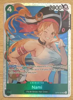 One Piece TCG Nami OP14-031 SR Azure Sea’s Seven Foil English - Image 1