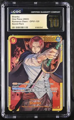 Shanks OP01-120 CGC 10 Pristine 2022 Romance Dawn One Piece English - Image 1
