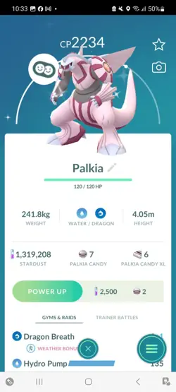 Pokemon Go (Stage 39) Shiny Legendary Palkia ( 37 Shinys )(1.3M stardust) - Image 2
