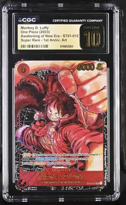 Monkey D. Luffy ST01-012 CGC 10 Pristine 2023 1st Annivesary Oda One Piece Engli - Image 1