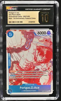 Portgas D. Ace OP07-053 CGC 10 Pristine 2025 3rd Anniversary Promo One Piece - Image 1
