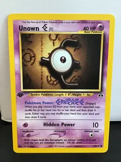 1st Edition Unown E 67/75 Pokemon Neo Discovery Common - Image 1