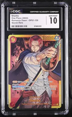 Shanks OP01-120 CGC 10 Gem Mint 2022 Romance Dawn One Piece English - Image 1