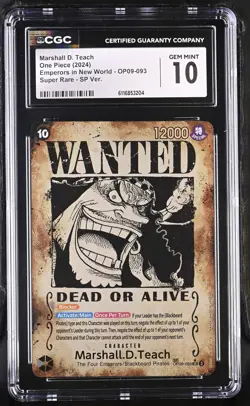 WANTED Marshall D. Teach OP09-093 CGC 10 Gem Mint 2024 Sp One Piece English - Image 1