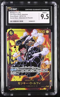 Monkey D. Luffy OP10-118 CGC 9.5 Mint+ 2024 Alternate Art Parallel One Piece Jap - Image 1