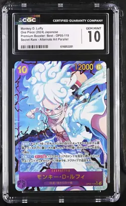 Monkey D. Luffy OP05-119 CGC 10 Gem Mint 2024 Alternate Art Parallel One Piece J - Image 1