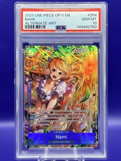 One Piece Nami Alt Art OP11-054 A Fist of Divine Speed Foil PSA 10 - Image 1