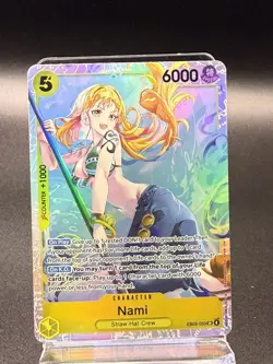 Bandai One Piece CCG Nami EB03-053 SR Super Rare Holo 6000 Power Heroines - Image 2