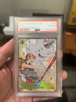 Zeus Alternate Art OP11-106 A Fist of Divine Speed Foil Rare 2000 Power PSA 8 - Image 1