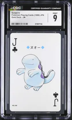Quagsire J CGC 9 Mint 1999 Poker Gold Deck Pokemon Playing Card Japanese - Image 1
