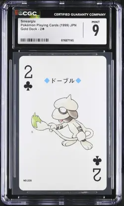 Smeargle 2 CGC 9 Mint 1999 Poker Gold Deck Pokemon Playing Card Japanese - Image 1