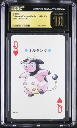 Miltank Q CGC 10 Pristine 1999 Gold Poker Deck Pokemon Playing Card Japanese - Image 1
