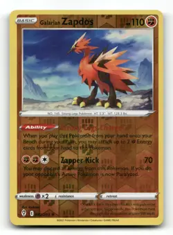 Galarian Zapdos 082/203 - Evolving Skies Reverse Holo - Pokemon Card NM/M - Image 1