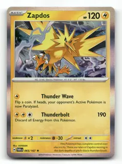 Zapdos 065/167 - Twilight Masquerade Holo - Pokemon Card NM/M - Image 1