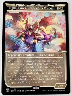 MTG Light-Paws, Emperor's Voice showcase - Kamigawa: Neon Dynasty, NM - Image 1