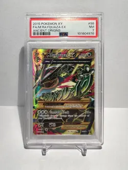 M Rayquaza EX Full Art Mega Card 98/98 Pokemon XY Ancient Origins PSA 7 NM - Image 1