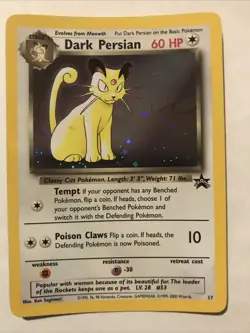 Dark Persian 17 Holo Black Star Promo WOTC Pokemon Card - Image 1