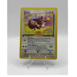 Pokemon Eevee 51/64 Jungle 1st Edition Regular 50 HP Common English - Image 1