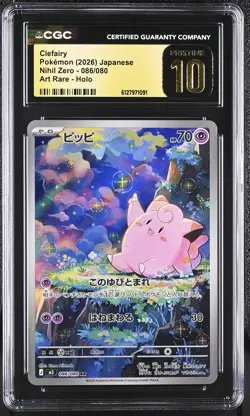 Clefairy 086/080 CGC 10 Pristine 2026 Art Rare Holo Nihil Zero Pokemon Japanese - Image 1