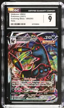 Umbreon Vmax 095/203 CGC 9 Mint 2021 Holo Evolving Skies Pokemon - Image 1