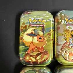 Pokemon Prismatic Evolutions Eeveelutions Mini Tin Full Set 8 Empty Coin Art - Image 2