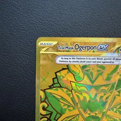 Pokemon TCG Teal Mask Ogerpon EX Prismatic Evolutions 177/131 Hyper Rare Gold - Image 2