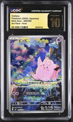 Clefairy 086/080 CGC 10 Pristine 2026 Art Rare Holo Nihil Zero Pokemon Japanese - Image 1
