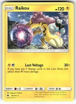 Raikou SM - Lost Thunder Rare Pokemon Lightly played - Image 1