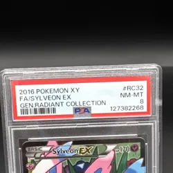 2016 POKEMON XY GENERATIONS RADIANT COLLECTION #RC32 FULL ART/SYLVEON EX PSA 8 - Image 2