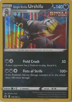Single Strike Urshifu 108/198 Holo Rare Chilling Reign Pokemon Holo Near Mint - Image 1
