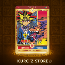 1998 TOEI Yugioh Marusho Duelist Sticker No.45 Yami Yugi & death wolf Vintage - Image 1