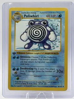 Pokemon TCG Poliwhirl Base Set Shadowless 1st Edition 038/102 60 HP - Image 1