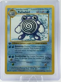 Pokemon TCG Poliwhirl Base Set Shadowless 1st Edition 038/102 60 HP - Image 2