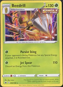 Beedrill 003/198 Swsh06: Sword & Shield - Chilling Reign Holo - Pokemon Card - Image 1