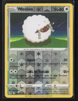 Wooloo (221) Common SWSH08: Fusion Strike 221/264 LP Pokemon Card Reverse Holo - Image 1