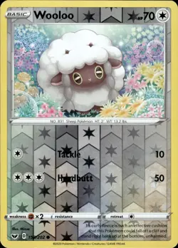 Wooloo 153/202 Common Sword & Shield Pokemon Reverse Holo Near Mint - Image 1