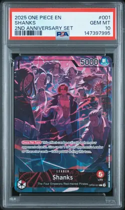 2025 ONE PIECE ENGLISH VERSION 2ND ANNIVERSARY SET #001 SHANKS PSA 10 - Image 1