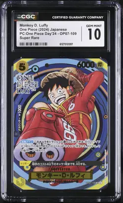 Monkey D. Luffy OP07-109 CGC 10 Gem Mint 2024 Pc:one Piece Day'24 One Piece Japa - Image 1