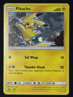 Pikachu HOLO PROMO SM98 (LP) SM Black Star PROMO Pokemon Cards - Image 2