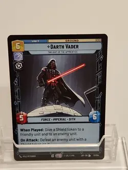 STAR WARS UNLIMITED TCG LOF DARTH VADER 37/264 Legendary Card NM - Image 1