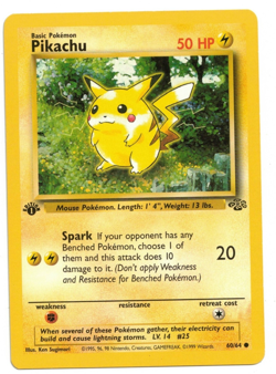Pokemon Card: Pikachu 60/64 1st Edition Jungle Set Vintage Rare! EX/NM - Image 1